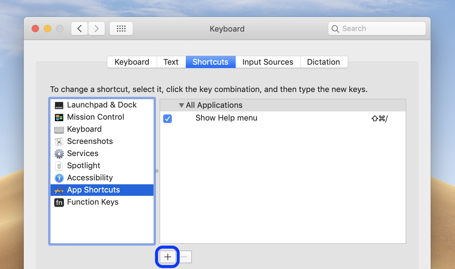 Keyboard combinations for mac shortcut